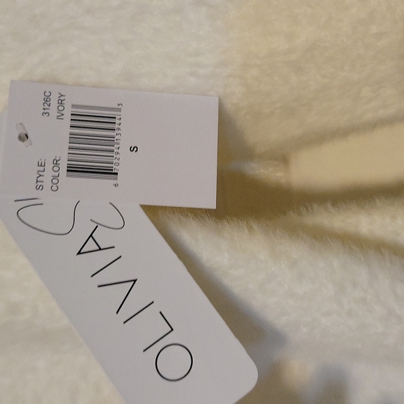 Women's small super soft ivory button down sweater - Picture 4 of 9